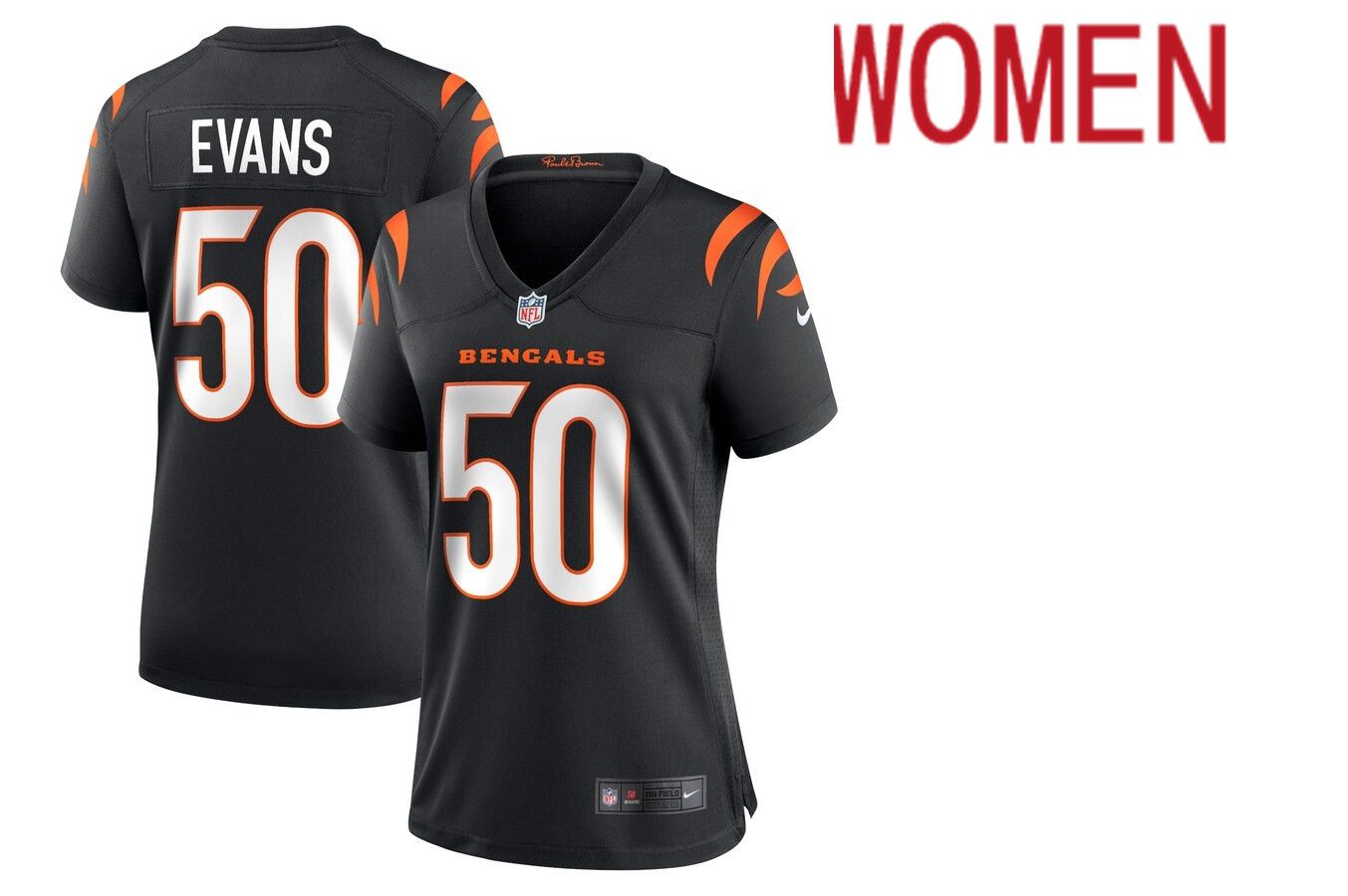 Women Cincinnati Bengals #50 Jordan Evans Nike Black Game NFL Jersey